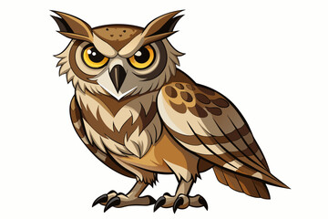 Owl is formidable, and elegant, full body ,  high detai