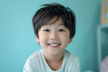 a happily smiling little boy