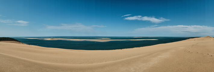 Dune du Pilat is the highest sand dune in Europe and is located at the Cote d Argent, the silver...