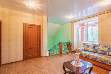 standard interior apartment. living room with sofa