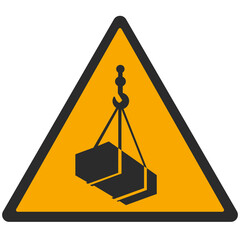 WARNING PICTOGRAM, SUSPENDED LOAD ISO 7010 - W015 - PNG