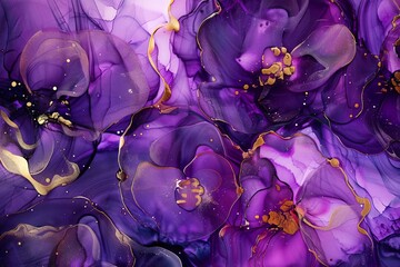 Alcohol ink purple texture. Fluid ink abstract background. purple abstract painting background.  Generative ai - 765056845