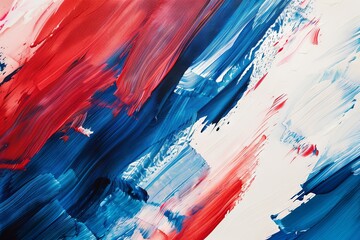 Abstract red white blue acrylic painting background. generative ai - 765057033