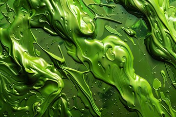 green paint smeared oil paint background. generative ai