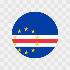 Cape Verde flag - circle vector flag isolated on checkerboard transparent background