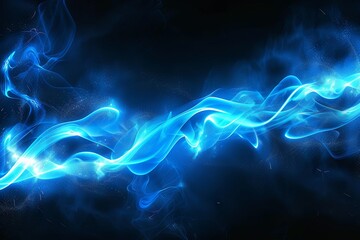 Abstract blue smoke neon light background. generative ai - obrazy, fototapety, plakaty