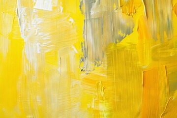 Abstract yellow acrylic painting background. generative ai - 765057699