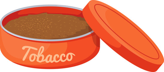 Vintage tobacco tin for chewing leaves cartoon icon