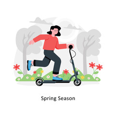 Spring Season abstract concept vector in a flat style stock illustration