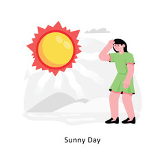 Sunny Day abstract concept vector in a flat style stock illustration