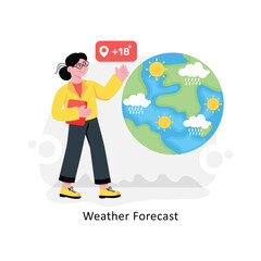 Weather Forecast abstract concept vector in a flat style stock illustration
