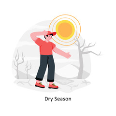 Dry Season abstract concept vector in a flat style stock illustration
