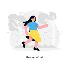 Heavy Wind abstract concept vector in a flat style stock illustration