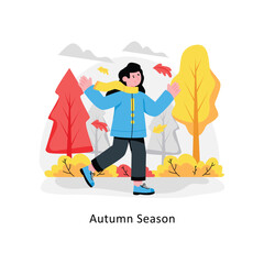 Autumn Season abstract concept vector in a flat style stock illustration