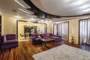 standard interior apartment. living room with sofa