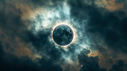 Obraz na płótnie Canvas Solar eclipse with dark clouds