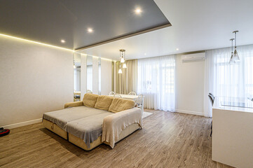 standard interior apartment. living room with sofa