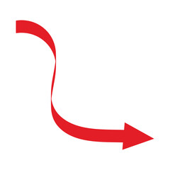 Red Curved Arrow