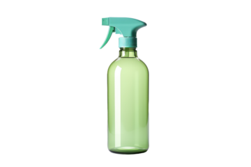 Vibrant Green Spray Bottle With Blue Trigger.