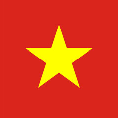 Obraz premium Vietnam flag - solid flat vector square with sharp corners.