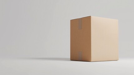 cardboard box in a white room