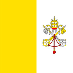 Vatican City flag - solid flat vector square with sharp corners.