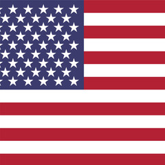 United States of America flag - solid flat vector square with sharp corners.