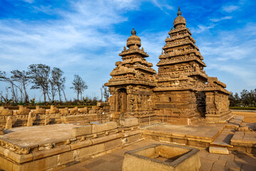 Famous Tamil Nadu landmark - Shore temple, world heritage site in Mahabalipuram, Tamil Nadu, India - 765061634