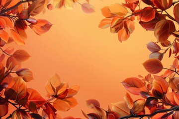 Fototapeta na wymiar Autumn Style Vector Illustration Border Banner Art Background with Empty Copy Space created with Generative AI Technology