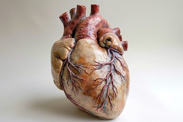 Intricate Artist anatomic heart. Science blood. Generate Ai