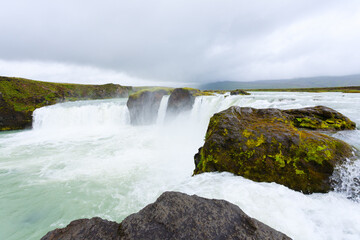 Godafoss falls in summer season view, Iceland