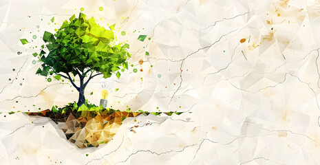 eye-catching event banner background, showcasing a majestic tree whose leaves