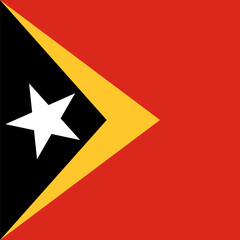 East Timor flag - solid flat vector square with sharp corners.