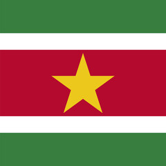 Suriname flag - solid flat vector square with sharp corners.