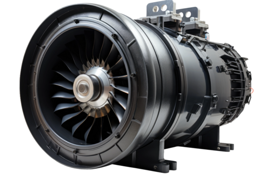 Thrilling Turbine: A Jet Engines Power on a Blank Canvas.