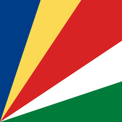 Naklejka premium Seychelles flag - solid flat vector square with sharp corners.