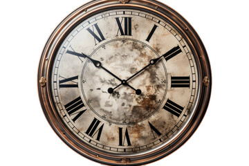 Timeless Elegance: Roman Numerals Clock on White.