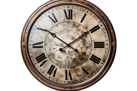 Timeless Elegance: Roman Numerals Clock on White.
