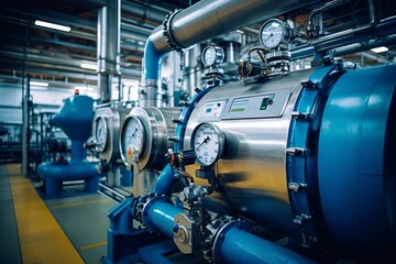 Obraz premium The Central Role of a Large Pressure Vessel in the Complex Machinery of a Modern Manufacturing Plant