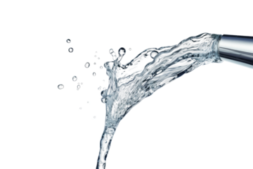 Liquid Symphony: A Mesmerizing Close-Up of Water Flowing From a Faucet.