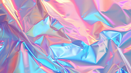 Gradient Abstract. Holographic Rainbow Foil with Light Metal Pastel Pattern. Iridescent Foil Effect Texture. Abstract background with waves