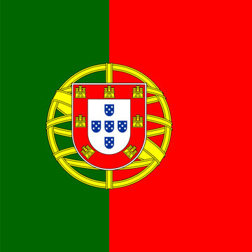Portugal flag - solid flat vector square with sharp corners.