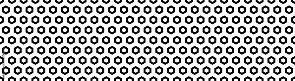 Poster abstract seamless background with hexagons monochrome black and white hexagon polygonal pattern back