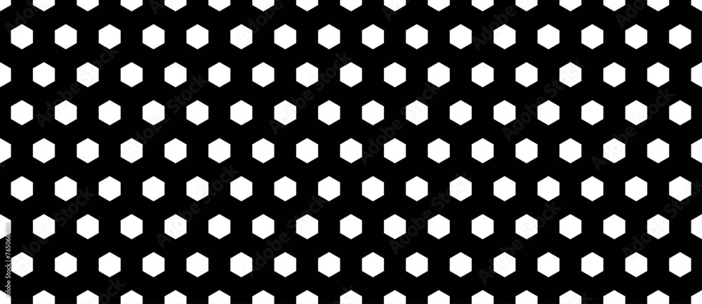 Poster abstract seamless background with hexagons monochrome black and white hexagon polygonal pattern back