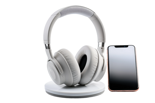 Harmonious Connection: Headphones and Phone.