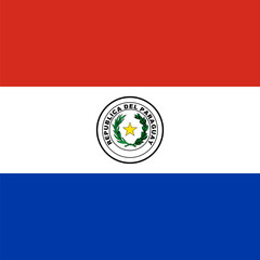 Paraguay flag - solid flat vector square with sharp corners.