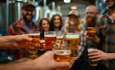 Brewery Cheers: Exploring Handcrafted Beer Together - obrazy, fototapety, plakaty