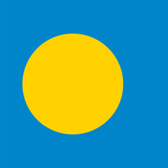 Palau flag - solid flat vector square with sharp corners.