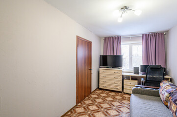 standard interior apartment. living room with sofa