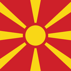 North Macedonia flag - solid flat vector square with sharp corners.